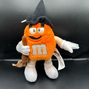 Vintage 1997 M&M'S Orange Character Plush with Witch Hat